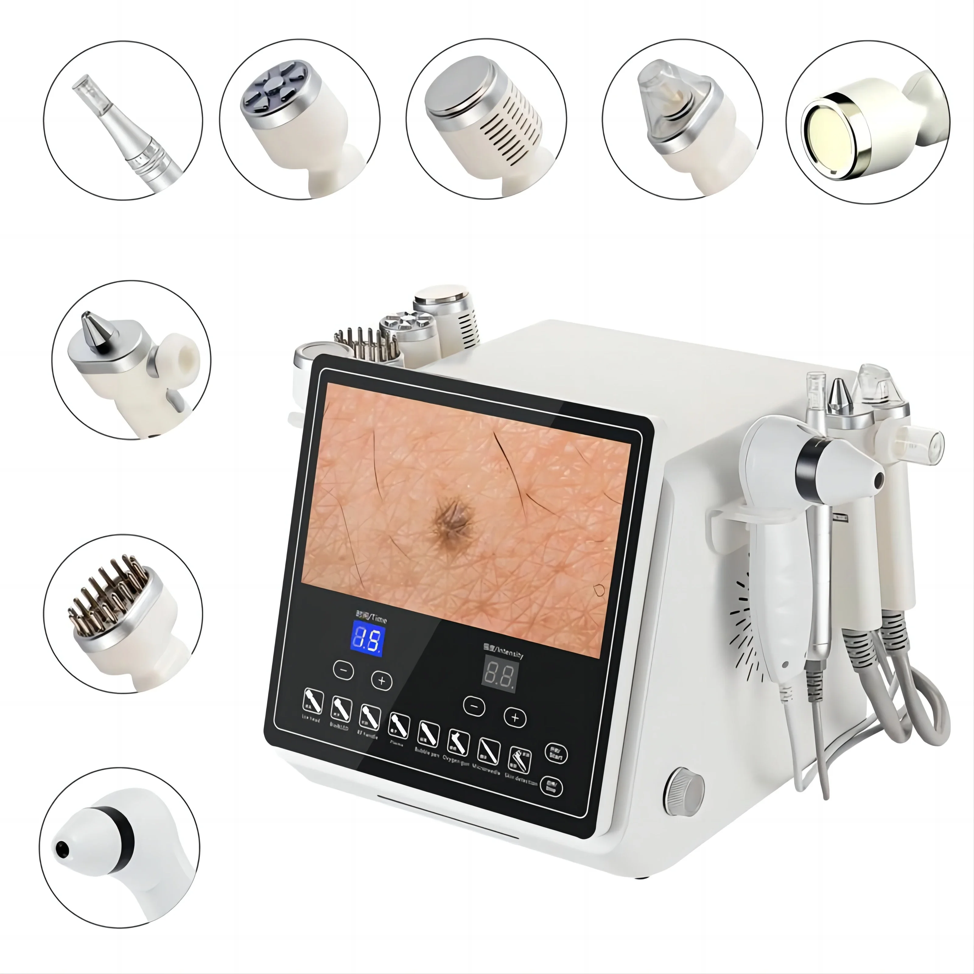 2025 8 In 1 Hydra Dermabrasion Machine with High Pixels Skin Detection Function for Scalp Hair and Pores for Spa