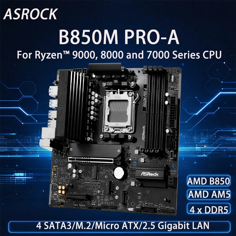 Am5 Micro Atx Pcie 5.0 Motherboard - B850M PRO-A, motherboard ASROCK B850, mendukung
