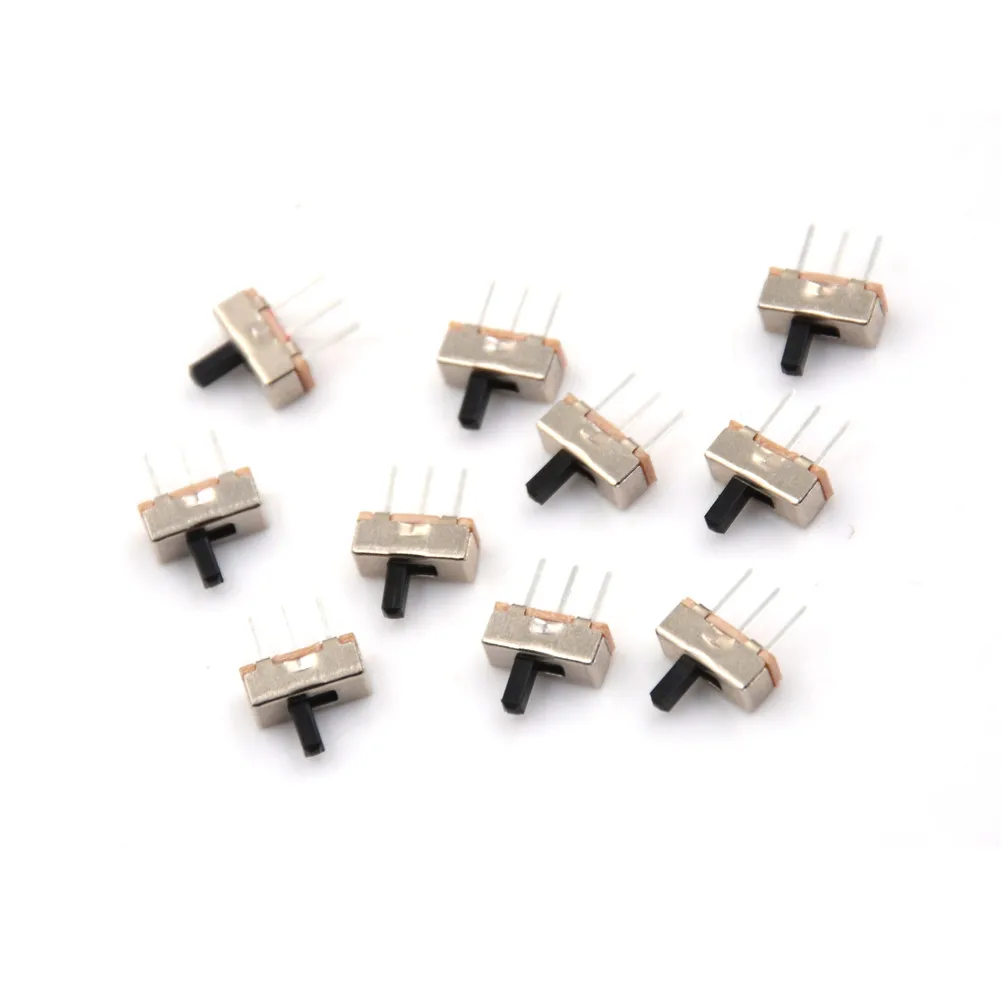 10Pcs 2Position 4mm SPDT 1P2T 3 Pin PCB Panel Vertical Slide Switch 