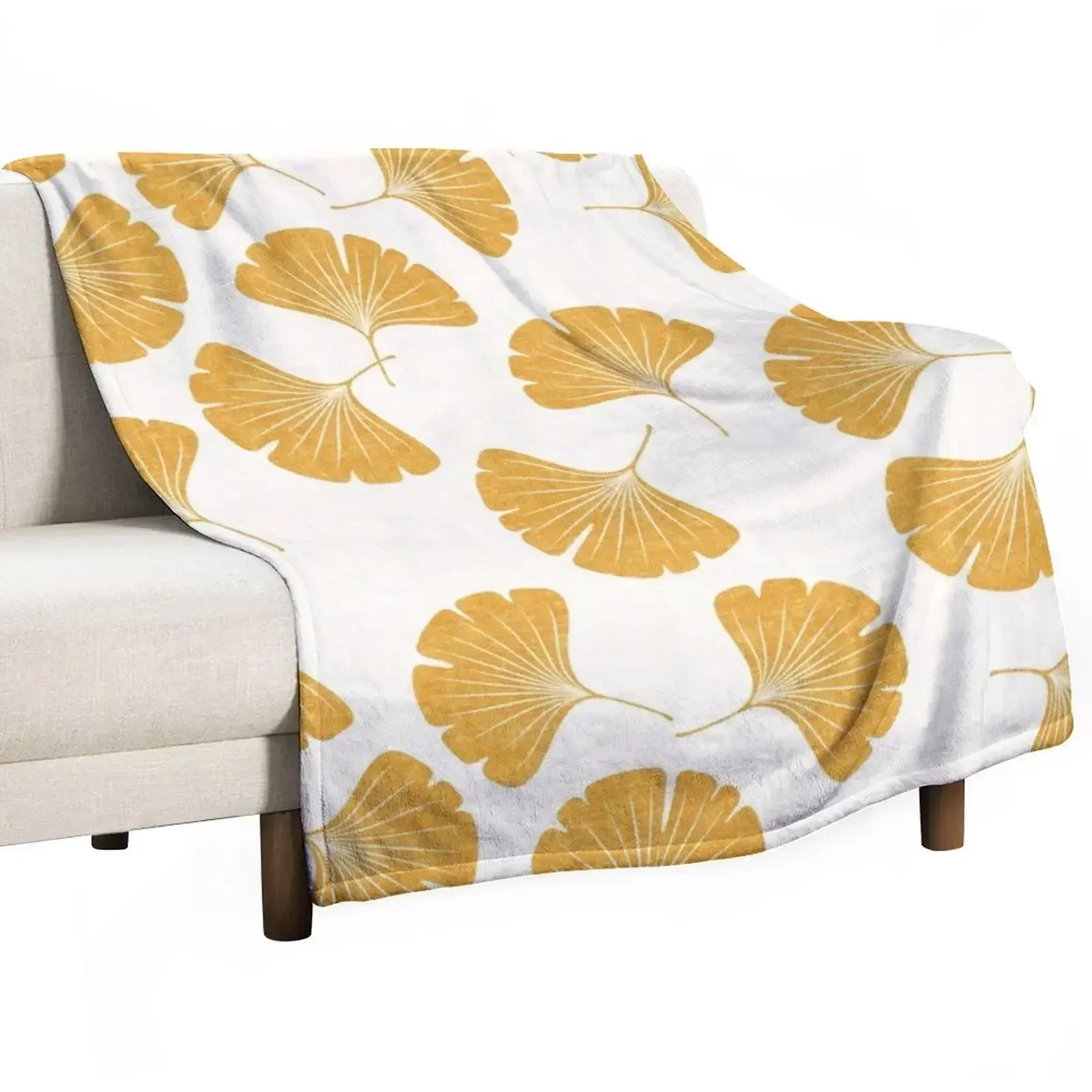 Ginkgo biloba -gingko leaves Throw Blanket cosplay anime Thins heavy to sleep Blankets