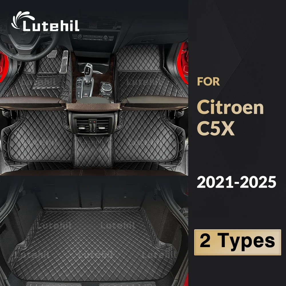 

Lutehil Car Floor Mats For Citroen C5X 2021-2025 24 23 22 Car Trunk Mat Carpet Cover Interior Accessories Protective Pads