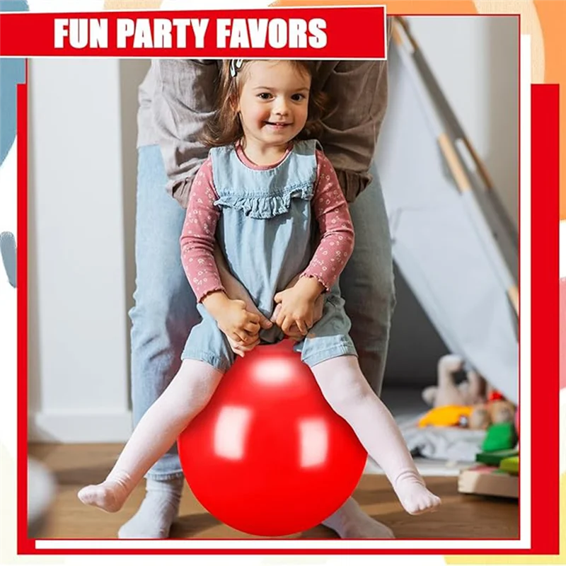 

RTSHE-детский игрушечный мяч из ПВХ с ручкой, эластичный мяч, надувной эластичный мяч с ручкой, мяч для прыжков