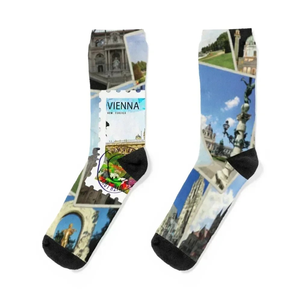 

Vienna post stamp design souvenir Socks warm winter hockey funny sock man Girl'S Socks Men's