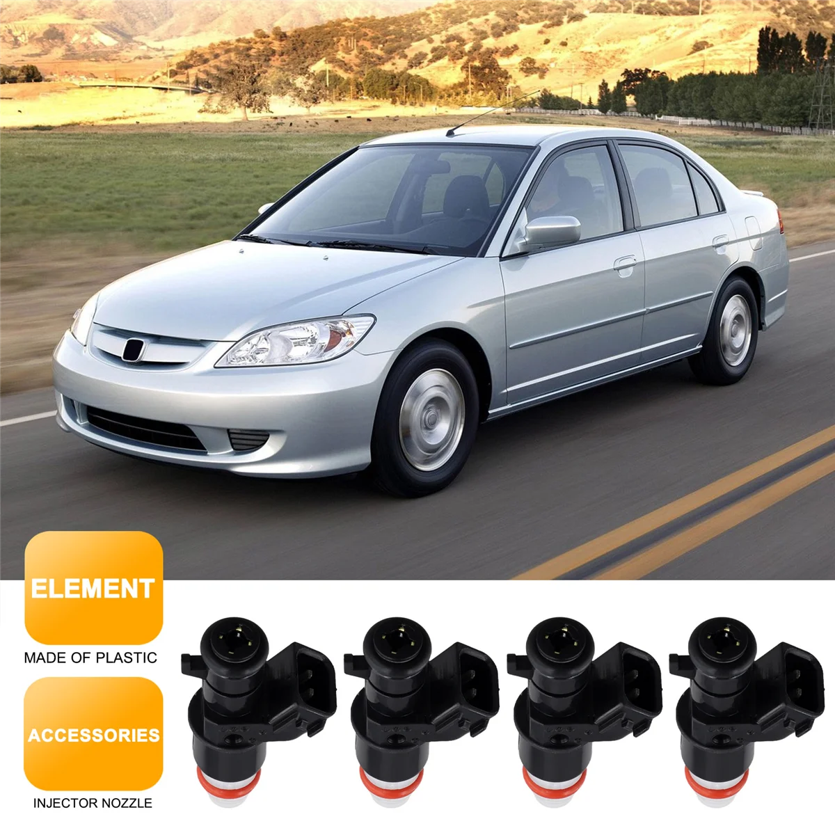 Honda Civic 2006-2011 Fit 2009-2013 용 내구성 4Pcs 연료 인젝터 노즐
