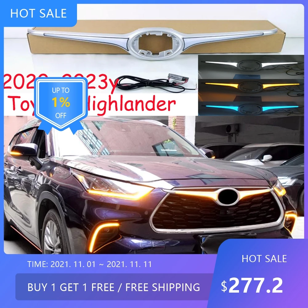 

auto accessories bumper headlight for Toyota highlander daytime light 2020~2023y motor LED auto headlamp fog light