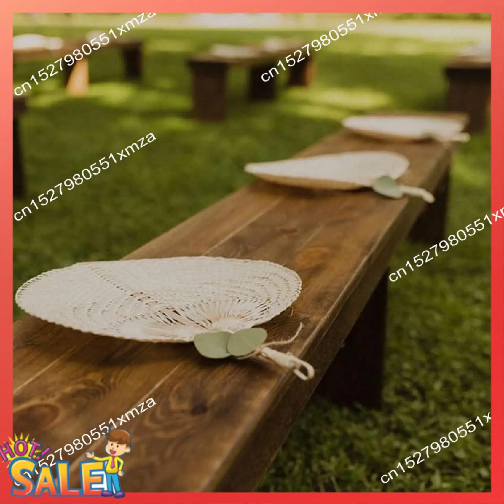 ABCL Natural Handmade Straw Fan Hand-Woven Palm Leaf Hand Woven Summer Cooling Mosquito Repellent Hand Fans Farmhouse Decor