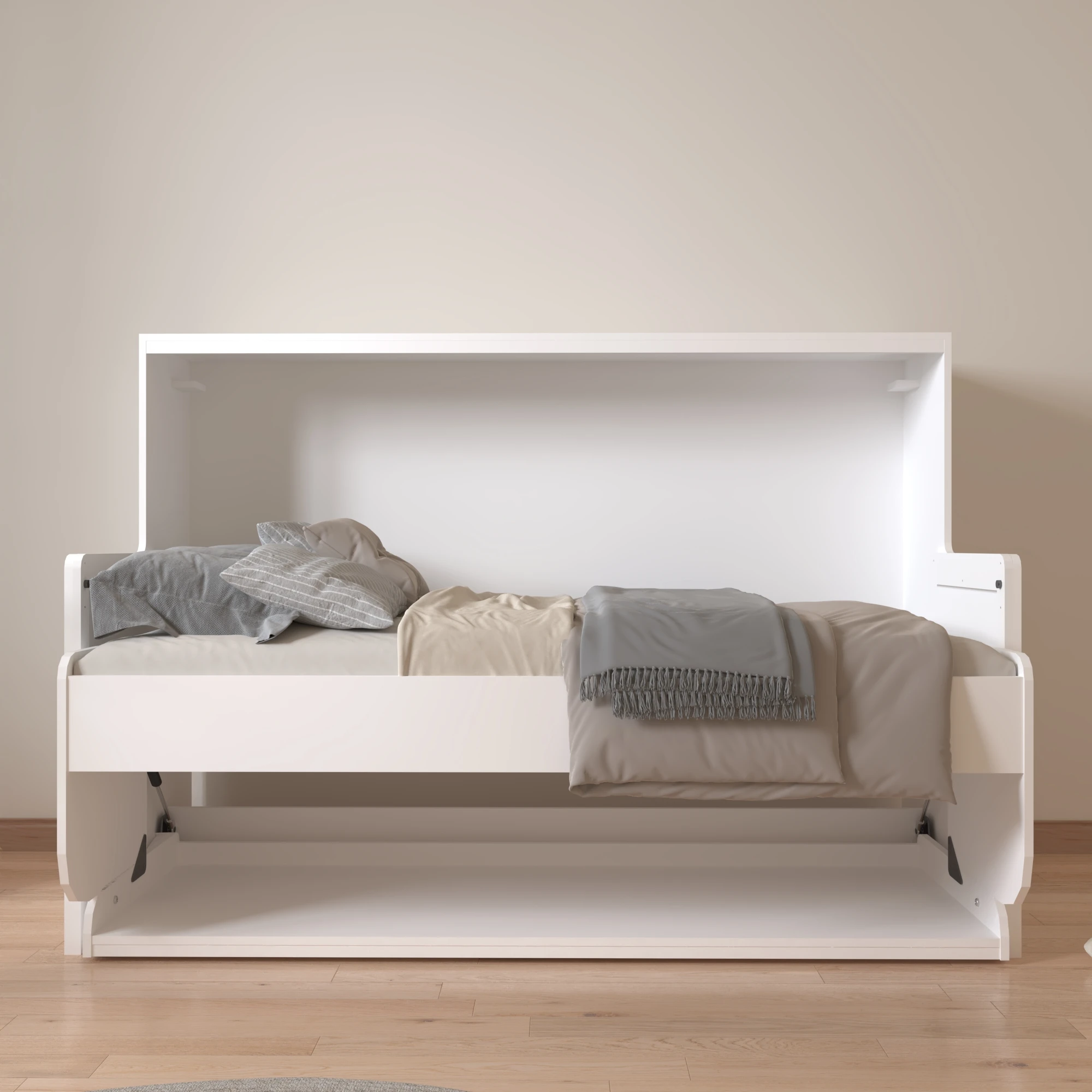 إطار سرير منخفض من ميرفي كوين داي قابل للتعديل، سرير مزدوج مع مجموعات غرف نوم للتخزين