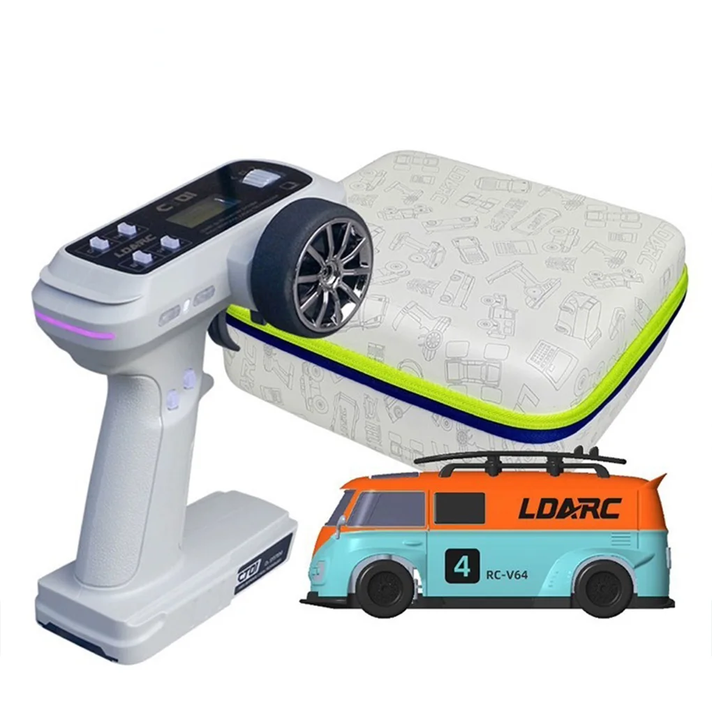 1/64 ldarc v64 rtr mini carro rc 2.4ghz simulado carro de controle remoto elétrico mini carro rc mesa ônibus veículo pista esteira borracha