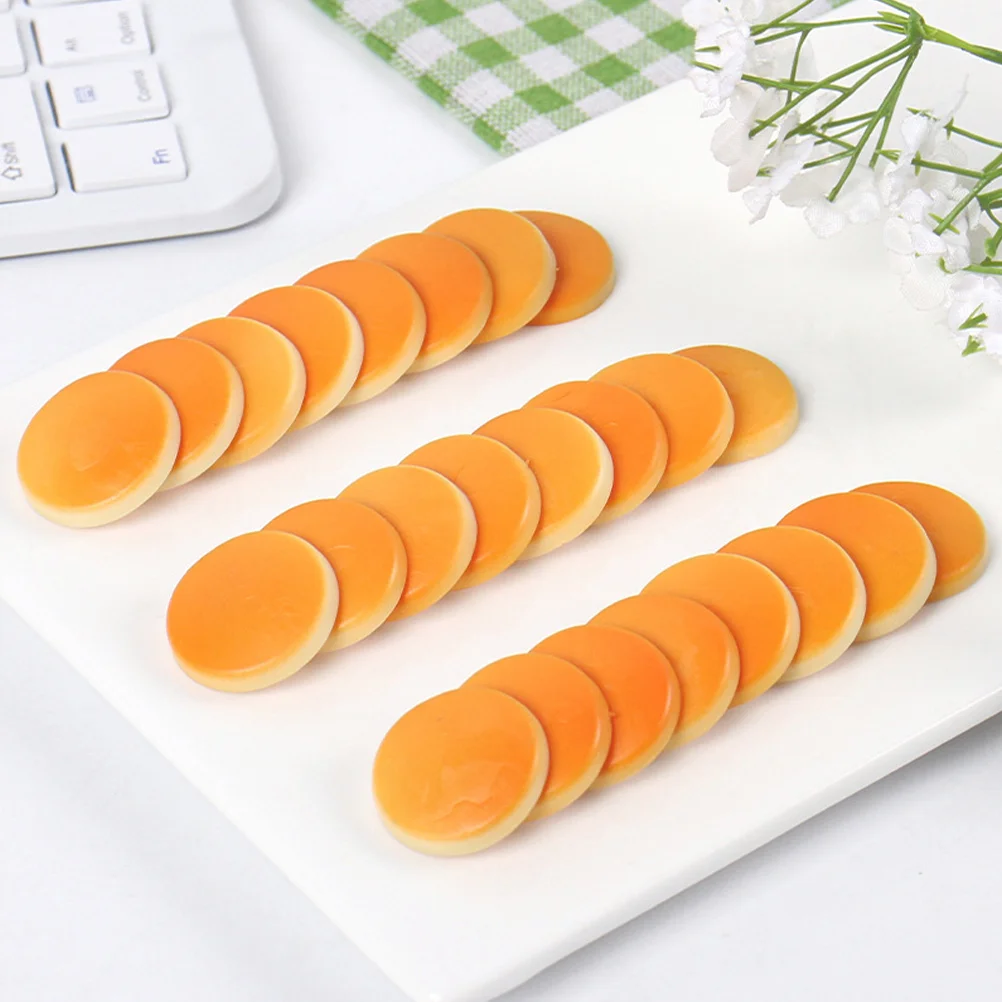 20 Pcs Simulated Biscuits Artificial Fake Round Simulation Models Realistic Pvc Shop Prop Dessert