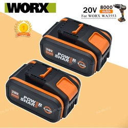 100% Original Worx WA3553 20V 8.0ah Battery Cordless Power Tool Spare Batteriies WA3572 WA3553 WX390 WA3551 WX176 WX178 Battery