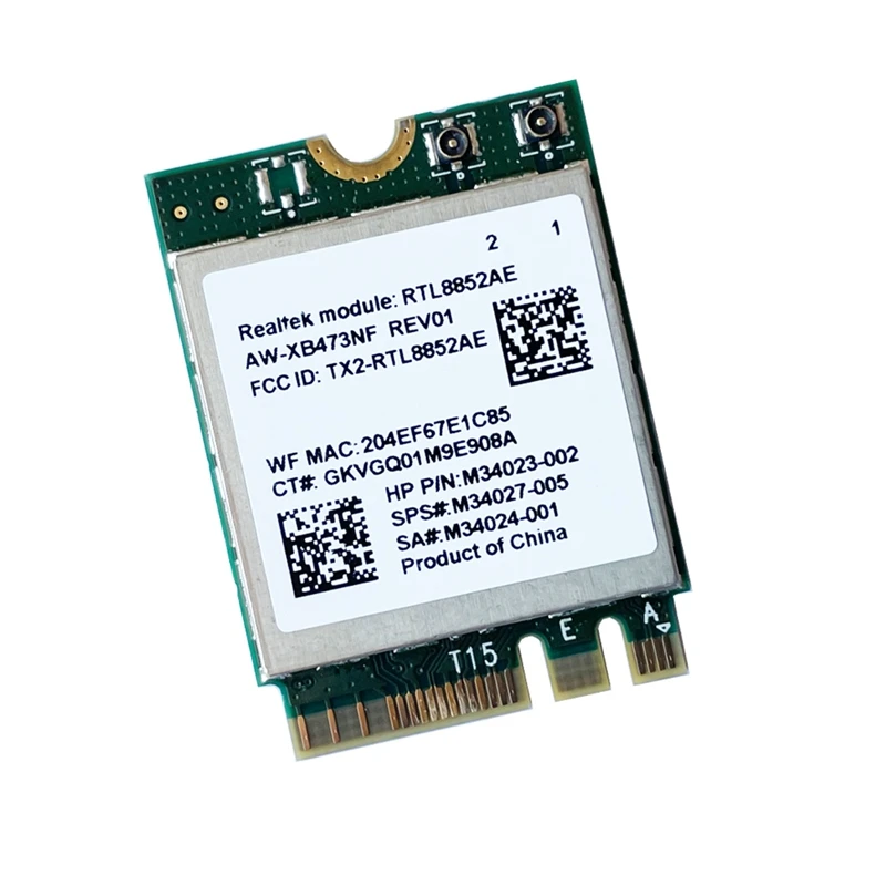 2.4G 5G 802.11AC/AX Wireless Module AW-XB473NF RTL8852AE RTL8852 Wifi 6 MU-MIMO Network Card Bluetooth 5.2 For Win 10