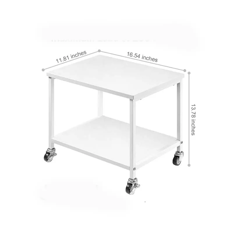 Printer Cart Printer Stand Rack with Wheels Under Desk Printer Table with Storage 2 Tier Rolling Printer Holder for Desk Shelf