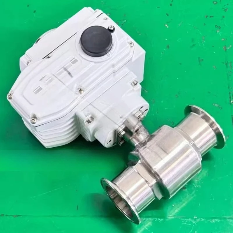 Sanitary grade electric 304 quick-loading clamp plate food and beverage 316 pharmaceutical anti-strong flow control valve