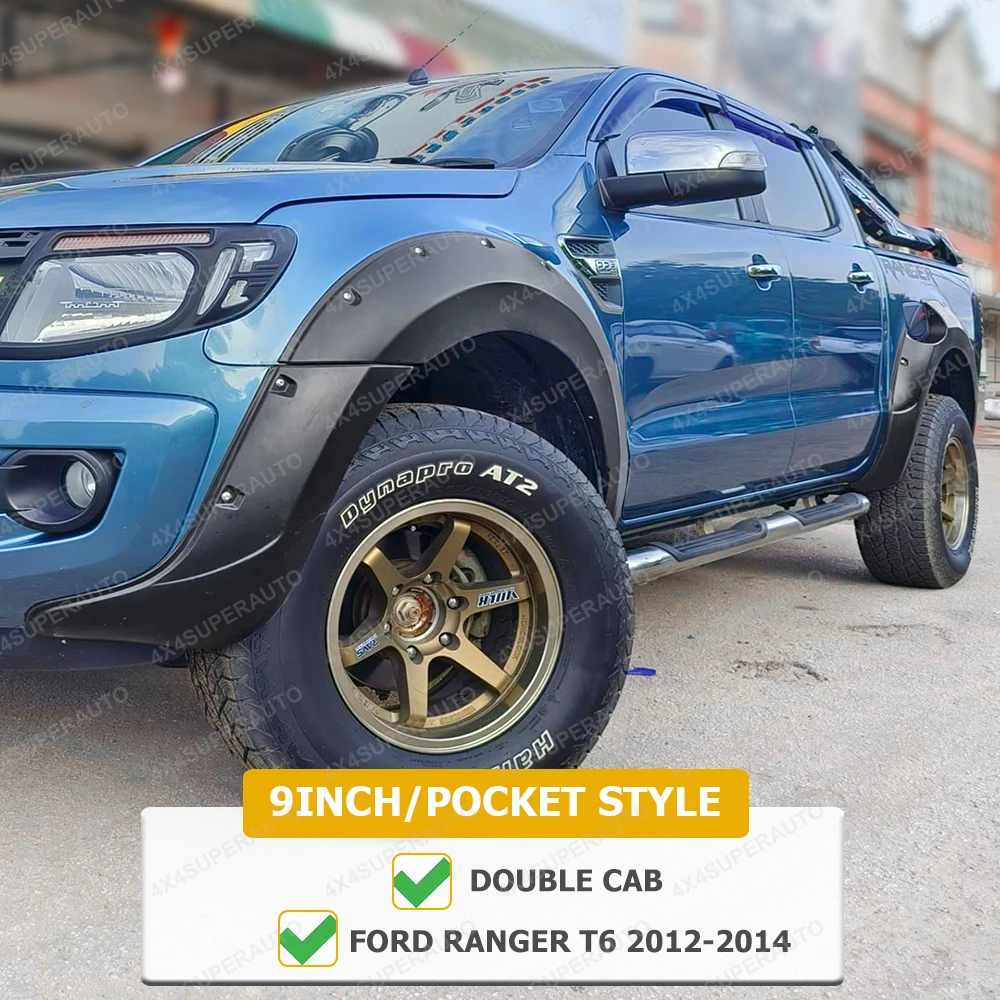 Rivet Style spatbordverbreders voor Ford Ranger Wildtrak XLT XL LIMITED T6 T7 2012-2018 wielkastverbreders off-road spatborden