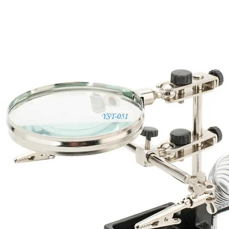 

E15A Helping Third Hand Tool Soldering Stand with Welding Glass 2 Alligator-Clips 360-Degree Rotating Repair Tool