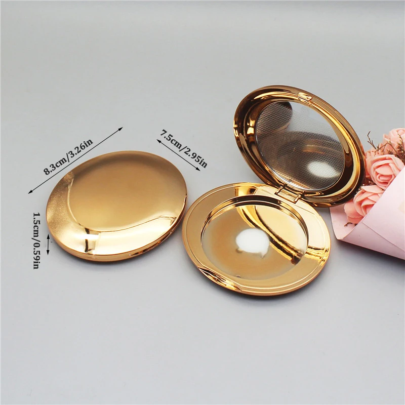 Portable Loose Powder Compact Container With Mirror Empty Reusable 6g Powder Case