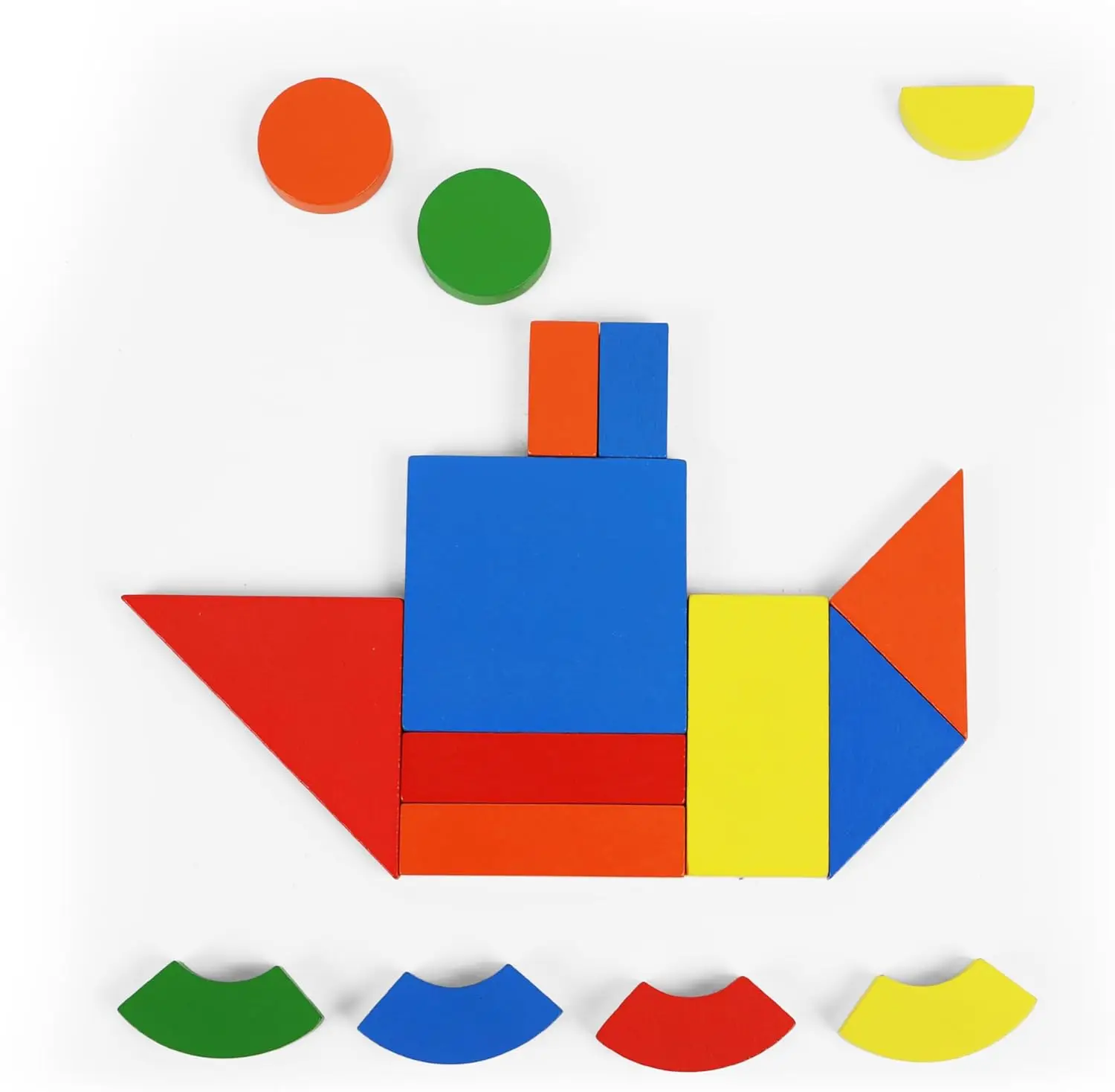 Juguetes de bloques magnéticos de madera, bloques de construcción con patrón de formas, rompecabezas Tangram grandes para niños, juguete de desarrollo creativo geométrico