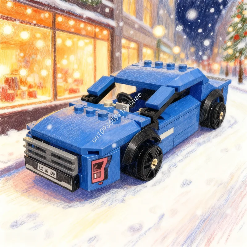 ตัวต่อ MOC City Champions ฟรี 124 ชิ้น รุ่น Ford Mustang ของเล่นตัวต่อสถาปัตยกรรม ของขวัญคริสต์มาส ไอเดียของเล่นเสริมพัฒนาการ