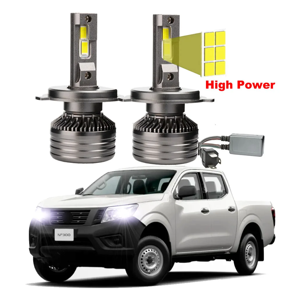

2Pcs H4 Led Headlight Bulb For Nissan NP300 2009-2023 (only fit model with halogen Headlamp ) LED High Low Beam Canbus