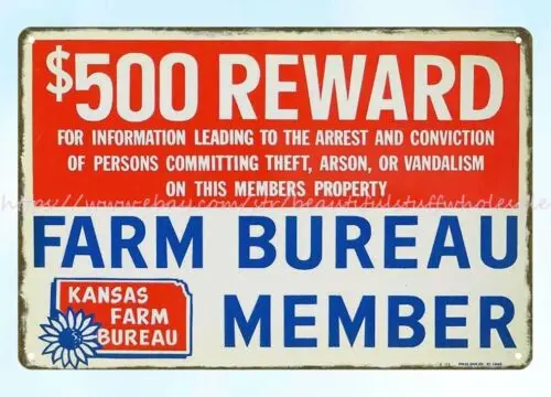 contemporary home decor Kansas Farm Bureau Member Sign metal tin sign