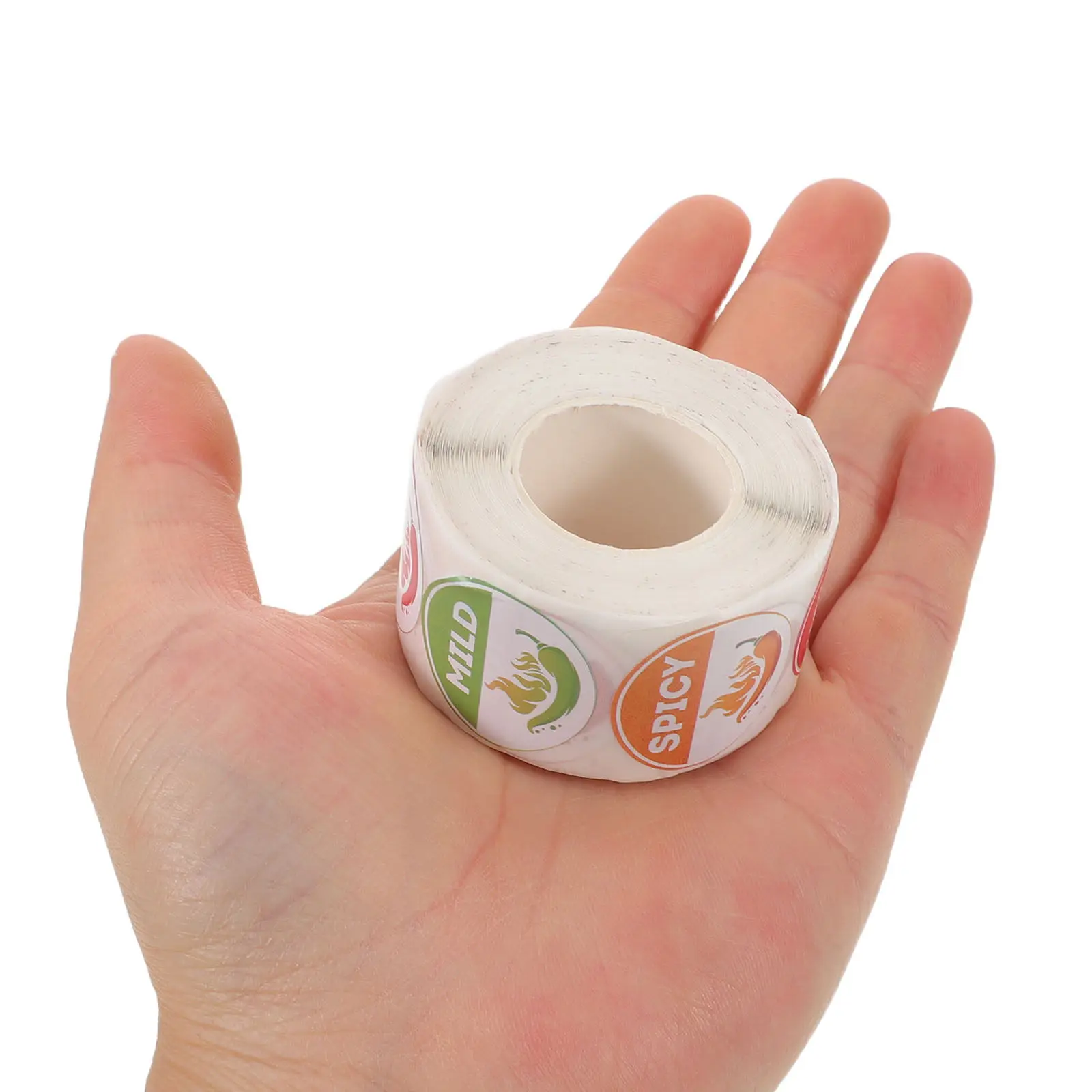 5 Rolls Spicy Level Warning Stickers 4-Tier Red Chili Pepper Design Round Food Label Stickers for Hot Sauce Bottles Seasoning