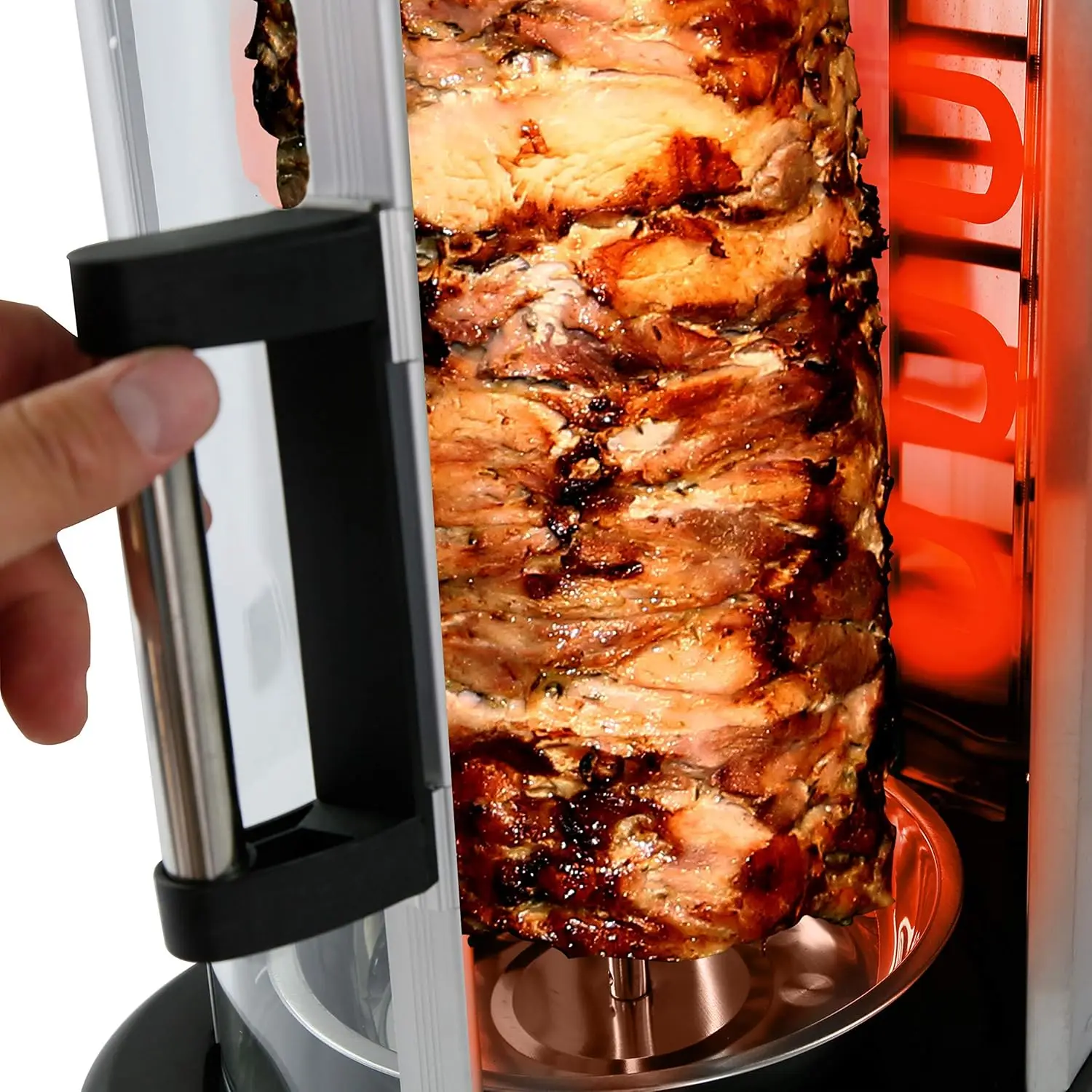 Countertop Vertical Rotating Oven - Rotisserie Shawarma Machine, Kebob Machine, Stain & Heat Resistant Door & Energy E