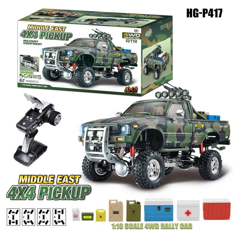 

Hengguan 1/10 P417 Four-Wheel Drive Middle East Pickup Truck High-End Toys Support Modification Of 2.4G Remote Control Car.