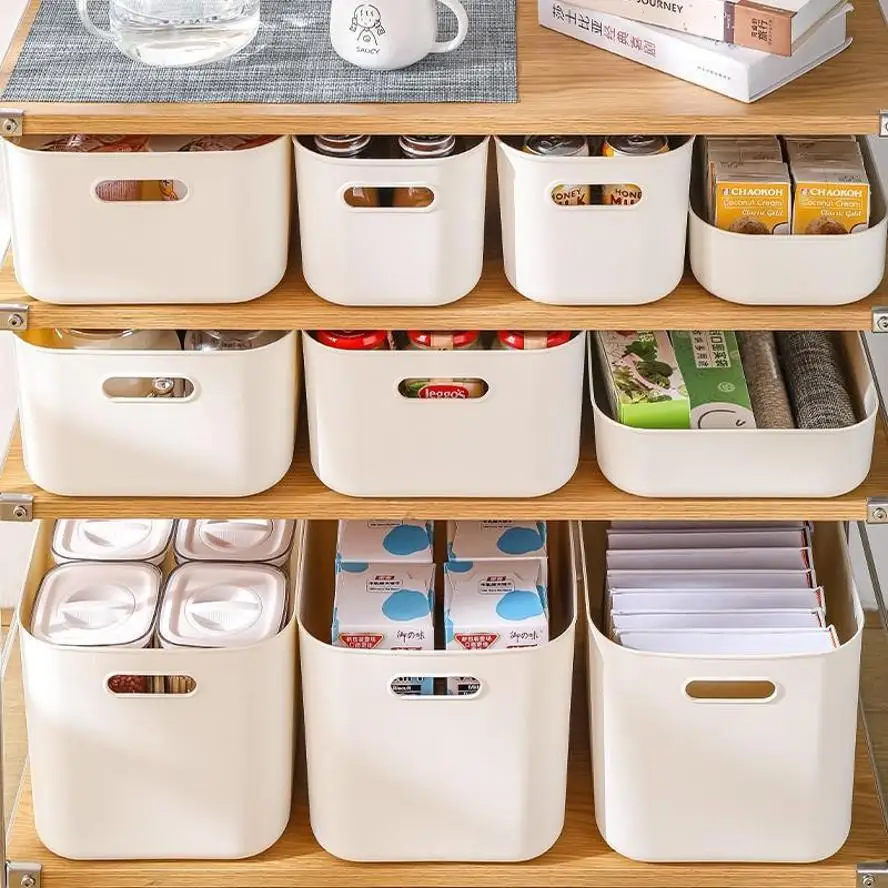 Caja de Almacenamiento de Plástico de Color Sólido 2026, Caja de Almacenamiento para el Hogar de Gran Capacidad, Caja de Almacenamiento para Ropa y Juguetes, Caja de Almacenamiento para Artículos Diversos de Escritorio