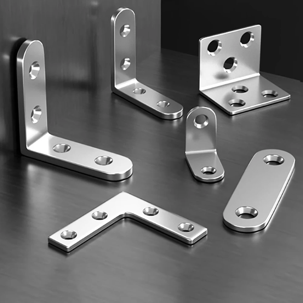 Support à Angle droit de 90 degrés, cadre de lit de meubles en bois, connecteur d'armoire L/T, Code d'angle en acier inoxydable, fixateur de meubles