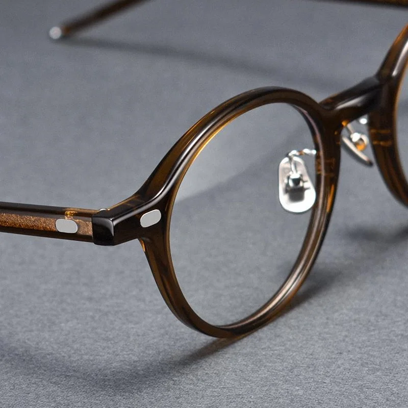 Ultra Light Hand Made Plate Glasses Frame Retro Round Men's Glasses Frame Anti-blue Light Optical Prescription Frame Women's H05
