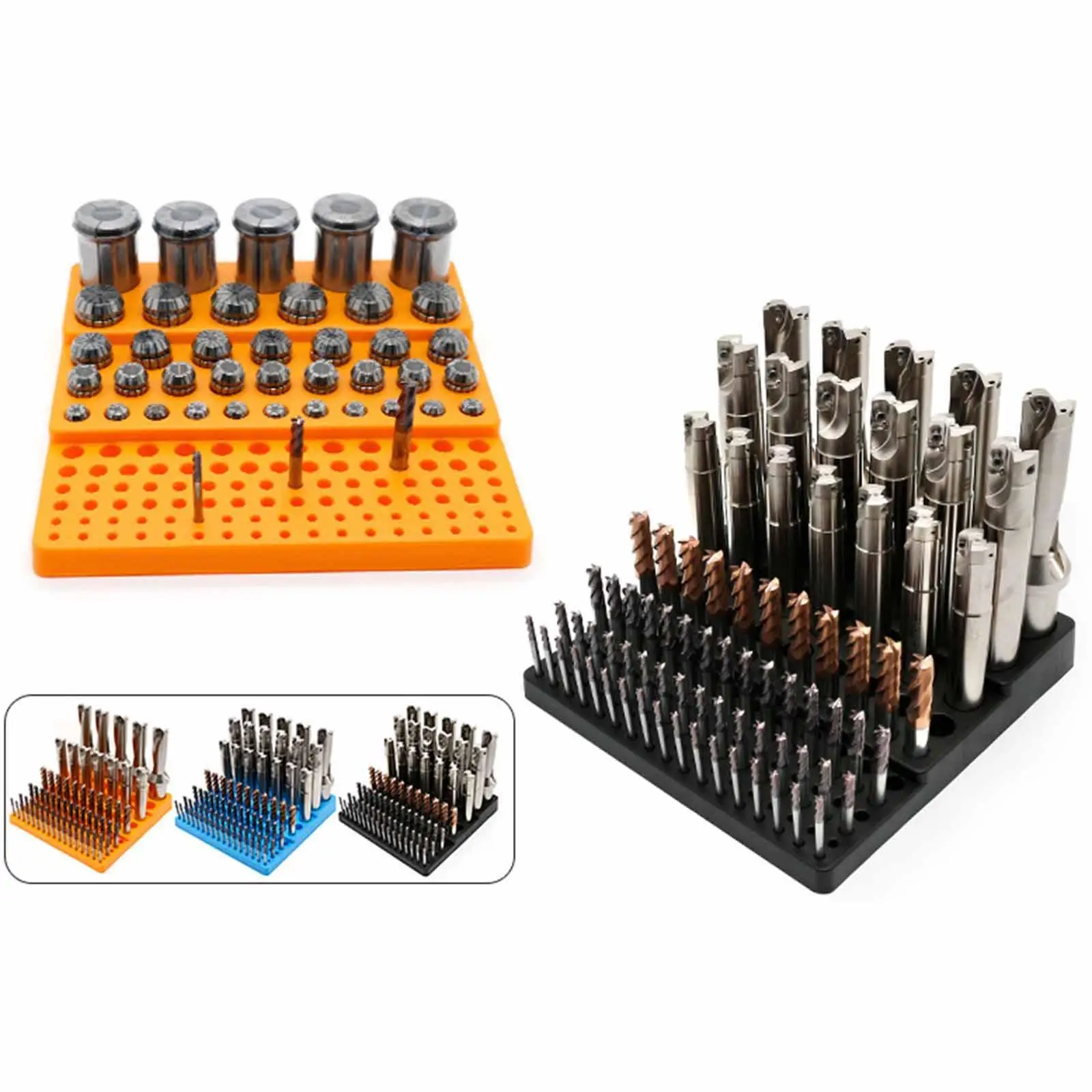 

CNC Milling Bits Storage Box Heavy Duty Drill Bit Dispenser Plastic Tool Holder for Bench Top