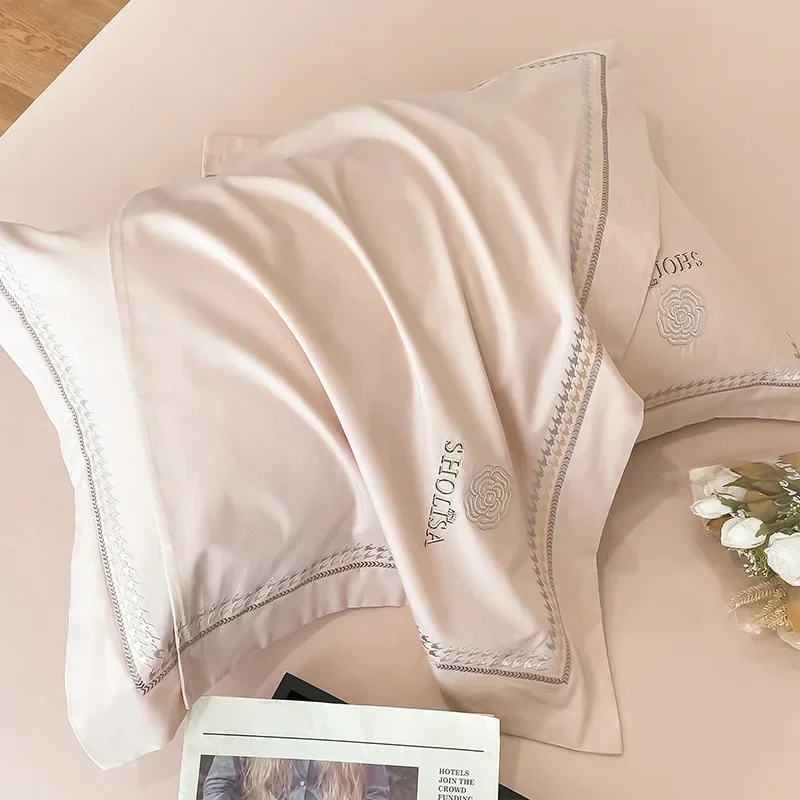 Light Luxury Style 120 Thread Count Pure Cotton Four Piece Set Embroidered All Cotton Quilt Cover Premium Feeling Bed Sheet