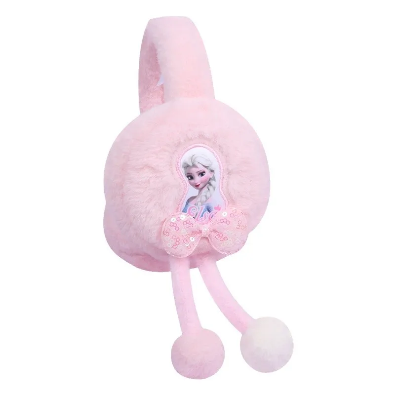 มินิโซ ดิสนีย์มัฟฟินหูเด็กในฤดูใบไม้ร่วงและฤดูหนาวเด็กผู้หญิงที่อบอุ่นพับหูอุ่นผ้าหุ้มหูตุ๊กตาผ้ากำมะหยี่นักเรียนลมและหนาว