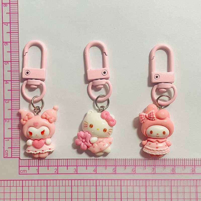 Sanrio Anime Chaveiro Do Carro, Chaveiro Rosa, Olá Kitty, Melody Kuromi Cinnamoroll Bonecas Dos Desenhos Animados, Figura De Ação, Modelo De Sacos Pingente