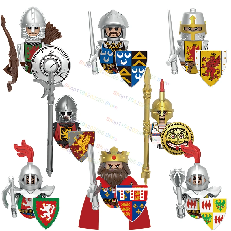 G0180 Medieval Military Cavalry Hoplite Roman Knight Archer  Assemble scene bricks Building Blocks Action Figure Puzzle Kids Toy