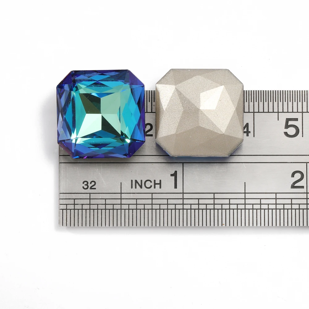 18mm Square Octagon Rhinestones Pointback Art Crafts Supplies Glass Rhinstones Glitter Crystal Strass Fancy Stones For Art Work