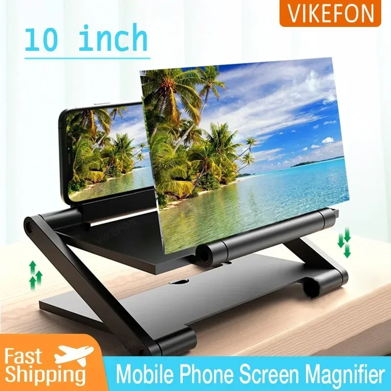 10 inch 3D Screen Amplifier Mobile Phone Screen Video Magnifier HD Expander Projector Smart phone Display Magnifying Bracket