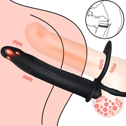 สอดใส่คู่สายคล้องคอรีโมทคอนโทรล On Vibrators สำหรับผู้ชายสายคล้องคอ Anal Butt Plug Dildo ผู้ใหญ่เกมเพศของเล่นสำหรับคู่18 +