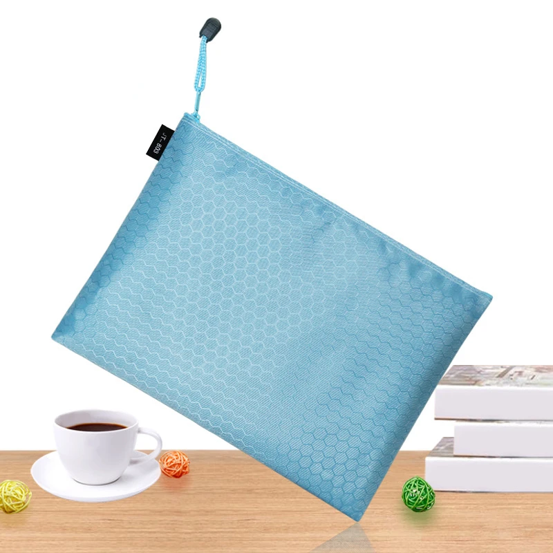 1pc Mesh Zipper Pouch Document Bag Waterproof Zip File Folders A4 School Office Supplies Pencil Case Storage Bags