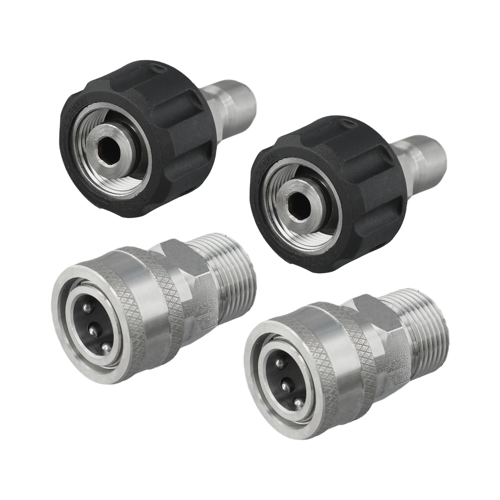 High Pressure Adapter M22-14 Fittings Black, Silver Quick Connect Stainless Steel Construction Damage Resistance