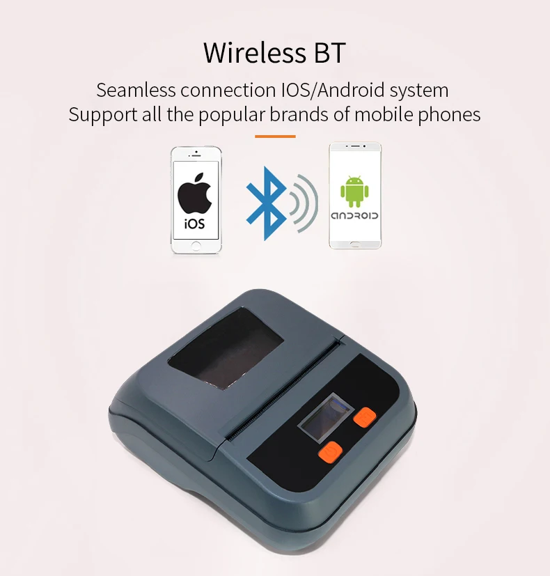 TDL80 Bluetooth draagbare 80 mm thermische zelfklevende stickerlabelprinter