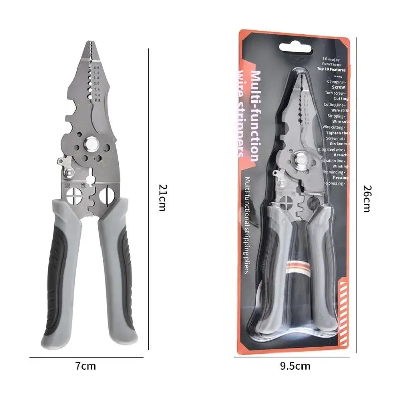 Wire Stripper Decrustation Pliers Adjustable Electrical Wire Stripping Tool Non-slip Wire Stripper Crimper For Electrical Cable
