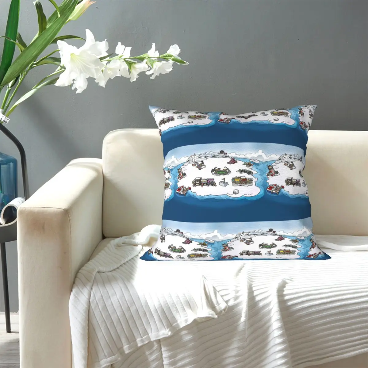 Club Penguin M Square Pillowcase Pillow Cover Cushion Decor Comfort Throw Pillow for Home Bedroom