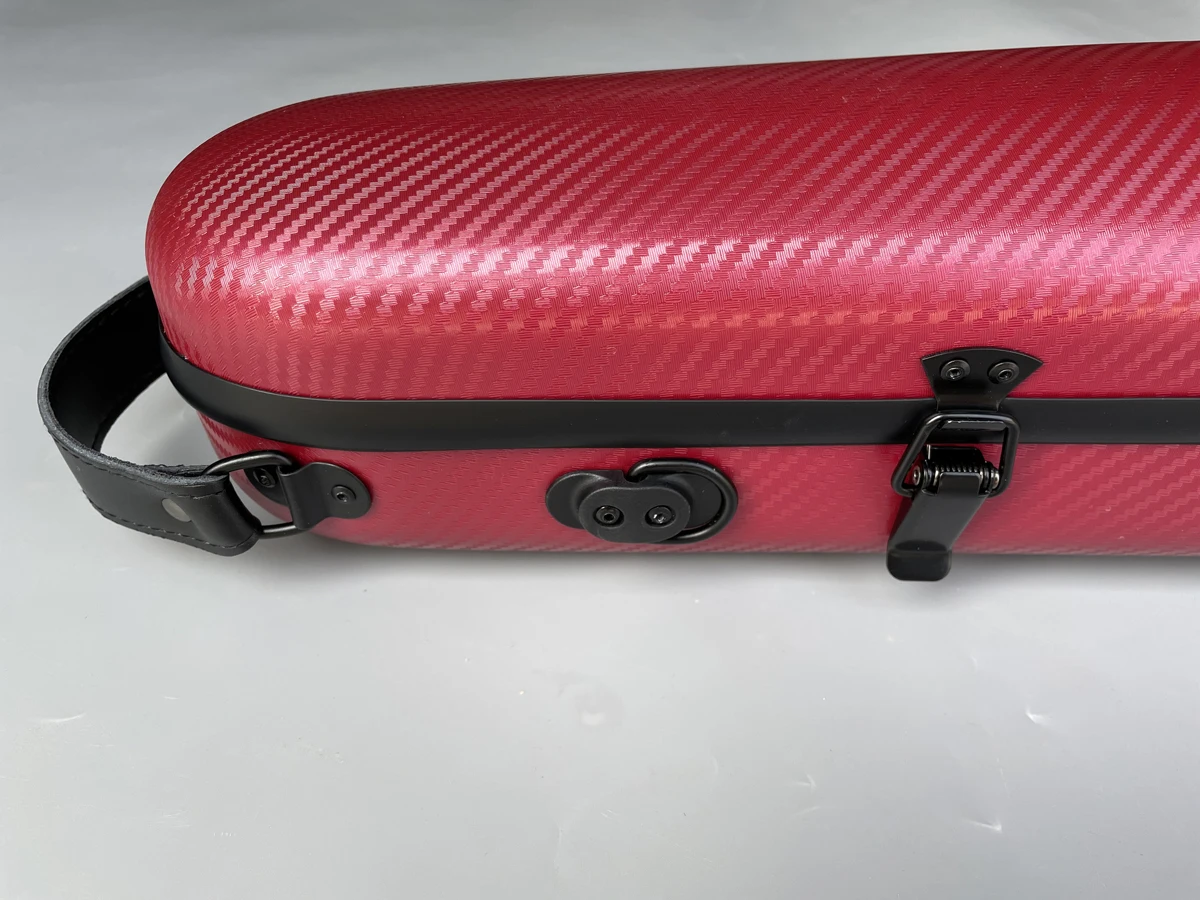 4/4 Violin Case Mixed Carbon Fiber Violin Box Red Color Strong Light Oblong Case Support 200kg Protect Violin Parts US