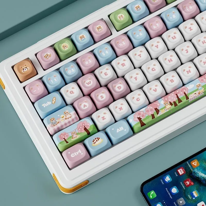 Panda Cute Keycaps 135 Keys Kawaii Dye Subbed Pbt Custom Keycaps Mx Stem Gaming Mechanical Keyboards DIY Keycap Customizada