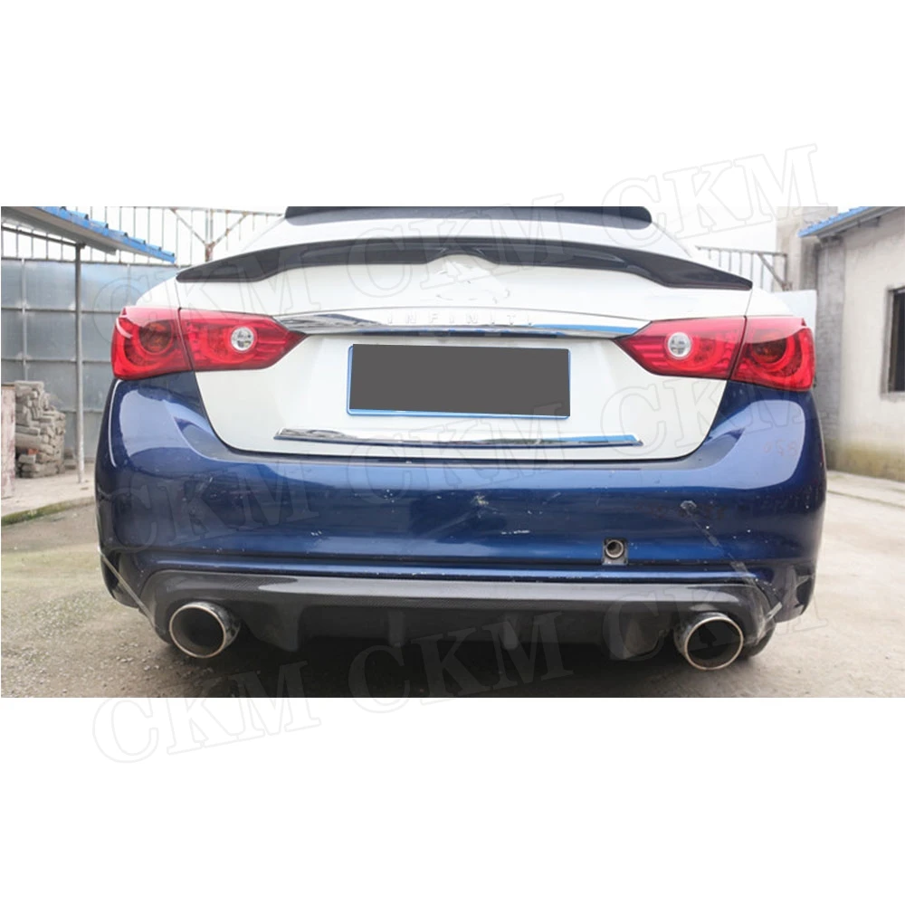 

Настоящее углеродное волокно/FRP, задняя крышка багажника, спойлер, крылья для Infiniti Q50 Q50S, спойлер 2014-2020, наклейка на заднюю часть багажника