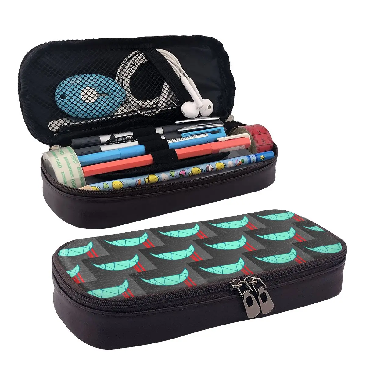 Vox Face Mask HAZBIN HOTEL Leather Pencil Case for Boy Girl Gifts Pen Box Pencil Bag Stationery Supplies Pen Holder Bag