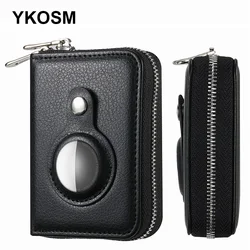 Original Airtag Card Bag Accordion Design RFID Blocking ID Credit Card Holder Business Men Zipper Wallet Women Coin Purse
