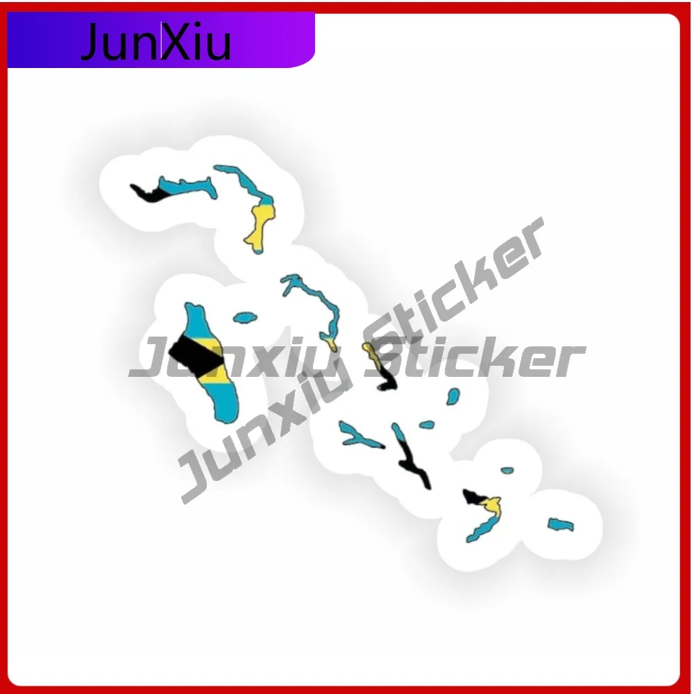 

Bahamas National Flag And Emblem Map Shape Stickers Scratch Cover Truck Camper Decals For Car Decoration Outdoor Suv Cover Water