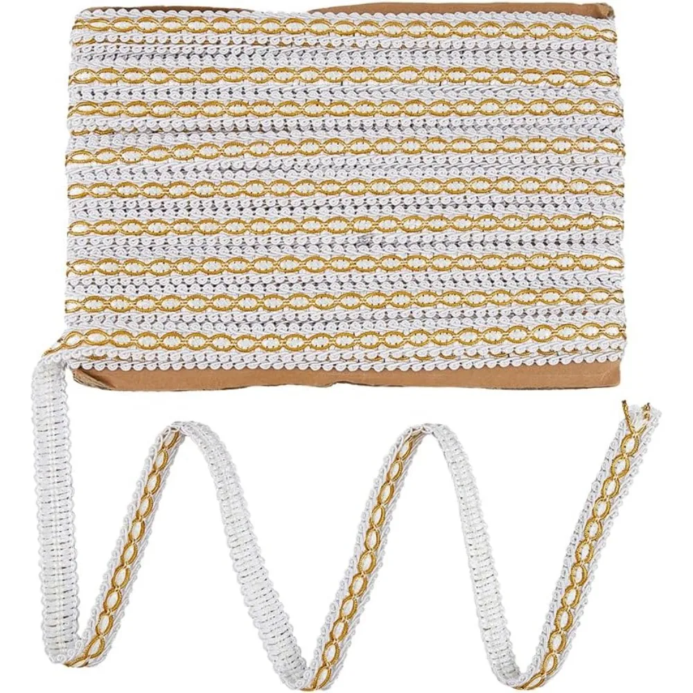 Centipede Polyester Lace Trim Curtain Accessories White 3/4 inch(20mm) 12.58 Yards(11.5m)/Card